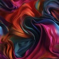Rainbow colored silk satin seamless pattern, created with generative AI