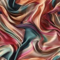 Rainbow colored silk satin seamless pattern, created with generative AI