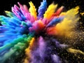 rainbow colored smoke in the background, Ai Generated Royalty Free Stock Photo