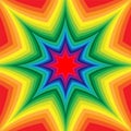 Rainbow Colored Star. Polygonal Geometric Abstract Background. Suitable for textile, fabric, packaging