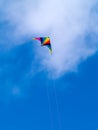 A rainbow colored stunt kite