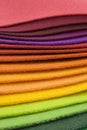 Rainbow colored textile layers