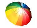 Rainbow colored umbrella isolated with clipping path Royalty Free Stock Photo