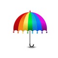 Rainbow colored umbrella isolated summer Royalty Free Stock Photo