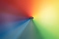 Rainbow colored umbrella in motion Royalty Free Stock Photo