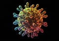 Rainbow Colored Virus Cell Microscopic 3D Rendering Royalty Free Stock Photo