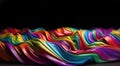 Abstract modern spectrum multicolored texture, wallpaper with wavy layers and ruffles. AI generative illustration