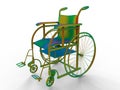 Rainbow colored wheel chair