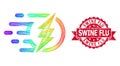 Distress Swine Flu Stamp Seal and LGBT Colored Hatched Electrical Power