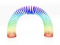 Rainbow colored wire spiral toy. 3D illustration Royalty Free Stock Photo