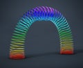 Rainbow colored wire spiral toy. 3D illustration Royalty Free Stock Photo