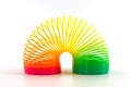 Rainbow colored wire spiral toy. Royalty Free Stock Photo