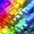 Rainbow of colorful blocks abstract background Royalty Free Stock Photo