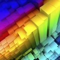 Rainbow of colorful blocks abstract background Royalty Free Stock Photo