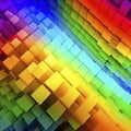 Rainbow of colorful blocks abstract background Royalty Free Stock Photo