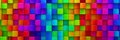 Rainbow of colorful blocks background - 3d render Royalty Free Stock Photo