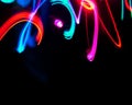 Rainbow colorful blur christmas lights background.abstract Lights unfocused blur light dots black Royalty Free Stock Photo