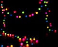 Rainbow colorful blur christmas lights background.abstract Lights unfocused blur light dots black Royalty Free Stock Photo