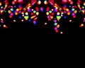 Rainbow colorful blur christmas lights background.abstract Lights unfocused blur light dots black Royalty Free Stock Photo