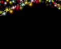 Rainbow colorful blur christmas lights background.abstract Lights unfocused blur light dots black Royalty Free Stock Photo