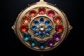 Rainbow Colorful Chakra Mandala. AI Generative