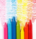 Rainbow colorful crayon color for children Royalty Free Stock Photo