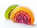 A rainbow of colorful gummy candy on a white background. Generative AI Royalty Free Stock Photo