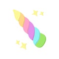 Rainbow unicorn horn vector illustration icon Royalty Free Stock Photo