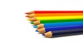 Rainbow colorful pencils on white Royalty Free Stock Photo