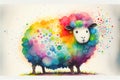 Rainbow colorful sheep