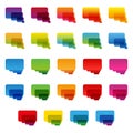 Rainbow colorful transparent rounded rectangle