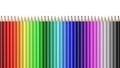 Rainbow of Colorful Pencils Aligned