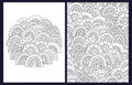 Cute doodle rainbows coloring pages set. Fantasy background for coloring book Royalty Free Stock Photo