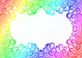 Rainbow wave flames frame border Royalty Free Stock Photo