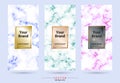 Rainbow colors and gold packaging product design label and stickers templates Royalty Free Stock Photo