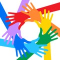 Rainbow Colors Hands Icon Royalty Free Stock Photo