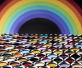 Rainbow colors, Open cans of paint Royalty Free Stock Photo