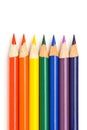 Rainbow colors in pencils