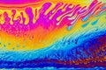 Rainbow colors. Psychedelic multi colored patterns background. Photo macro shot of soap bubbles Royalty Free Stock Photo