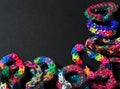 Rainbow colors rubber bands loom bracelets Royalty Free Stock Photo