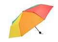 Rainbow colors umbrella isolated on transparent white Weather protection, pride concept Royalty Free Stock Photo