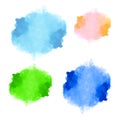 Rainbow colors watercolor paint stains vector backgrounds set