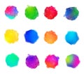 Rainbow Colors Watercolor Paint Stains Vector Backgrounds Set Royalty Free Stock Photo