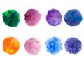 Rainbow colors watercolor paint stains vector backgrounds set Royalty Free Stock Photo