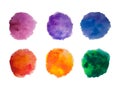 Rainbow colors watercolor paint stains vector backgrounds set Royalty Free Stock Photo