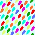 Rainbow colour raindrops seamless pattern backgroun