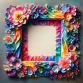 Rainbow coloured picture frame design template Royalty Free Stock Photo