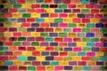 Rainbow colourful brick wall Royalty Free Stock Photo