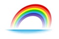 Rainbow colourful vector illustration on water in white background