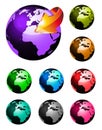 Rainbow Colours 3D Glossy earth sphere Royalty Free Stock Photo